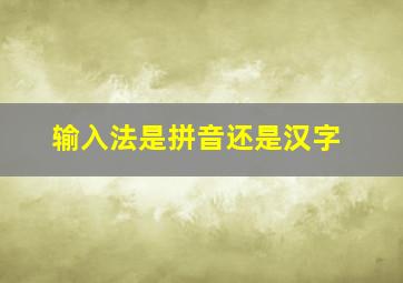 输入法是拼音还是汉字