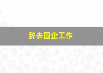 辞去国企工作