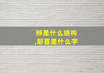 辨是什么结构,部首是什么字