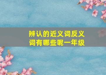 辨认的近义词反义词有哪些呢一年级