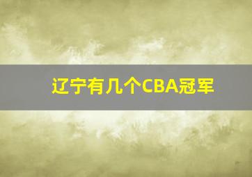 辽宁有几个CBA冠军