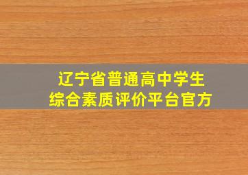 辽宁省普通高中学生综合素质评价平台官方