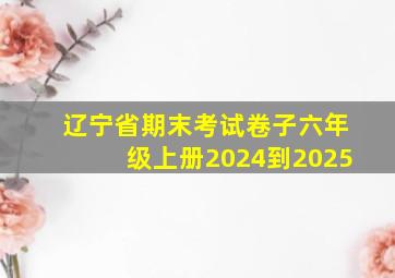 辽宁省期末考试卷子六年级上册2024到2025