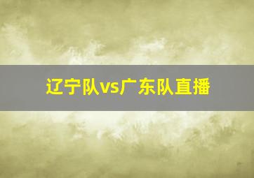 辽宁队vs广东队直播