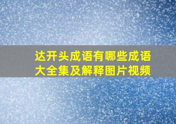 达开头成语有哪些成语大全集及解释图片视频