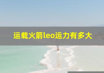 运载火箭leo运力有多大