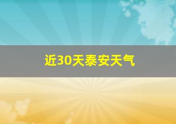 近30天泰安天气