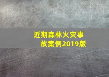 近期森林火灾事故案例2019版