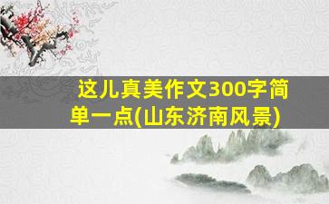 这儿真美作文300字简单一点(山东济南风景)