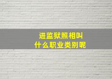 进监狱照相叫什么职业类别呢