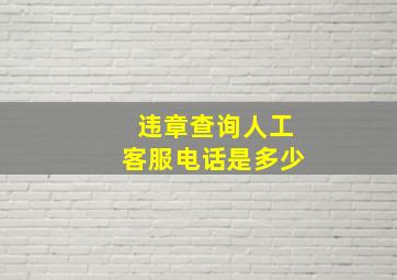 违章查询人工客服电话是多少