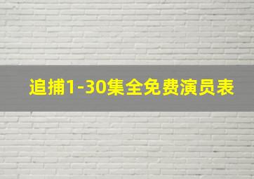 追捕1-30集全免费演员表