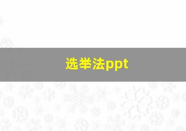 选举法ppt