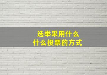 选举采用什么什么投票的方式