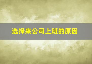 选择来公司上班的原因