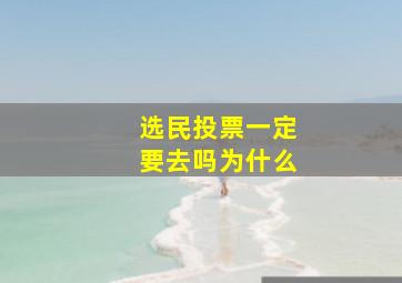 选民投票一定要去吗为什么