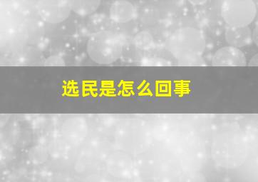 选民是怎么回事