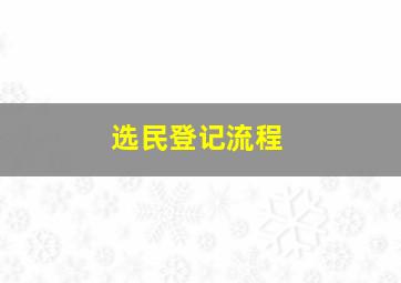 选民登记流程