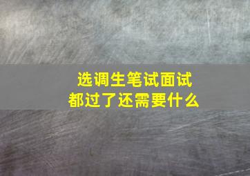 选调生笔试面试都过了还需要什么