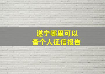 遂宁哪里可以查个人征信报告