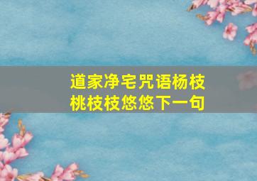 道家净宅咒语杨枝桃枝枝悠悠下一句