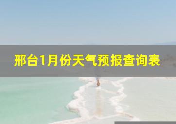 邢台1月份天气预报查询表