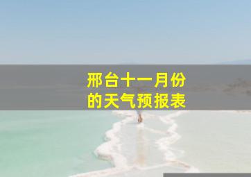 邢台十一月份的天气预报表