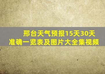 邢台天气预报15天30天准确一览表及图片大全集视频