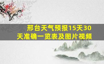 邢台天气预报15天30天准确一览表及图片视频