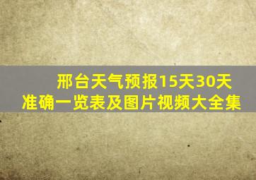 邢台天气预报15天30天准确一览表及图片视频大全集