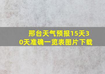 邢台天气预报15天30天准确一览表图片下载