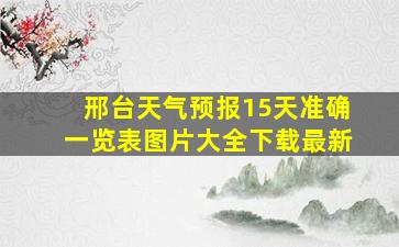 邢台天气预报15天准确一览表图片大全下载最新