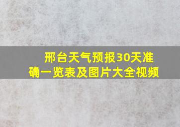 邢台天气预报30天准确一览表及图片大全视频