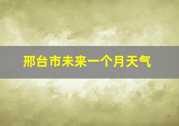 邢台市未来一个月天气