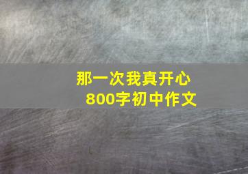 那一次我真开心800字初中作文