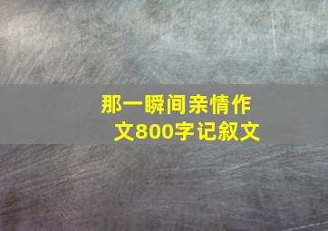 那一瞬间亲情作文800字记叙文