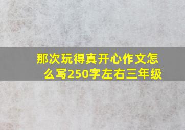 那次玩得真开心作文怎么写250字左右三年级