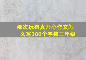 那次玩得真开心作文怎么写300个字数三年级