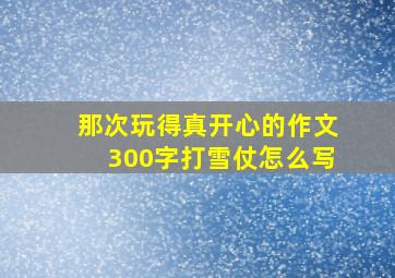 那次玩得真开心的作文300字打雪仗怎么写