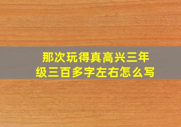 那次玩得真高兴三年级三百多字左右怎么写