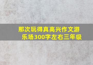 那次玩得真高兴作文游乐场300字左右三年级