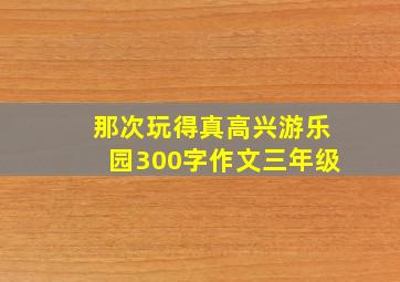 那次玩得真高兴游乐园300字作文三年级