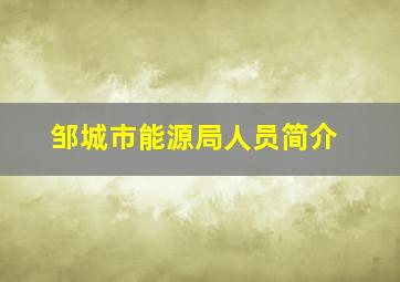 邹城市能源局人员简介