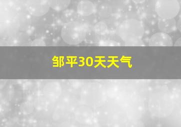 邹平30天天气