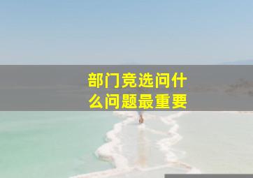 部门竞选问什么问题最重要