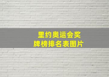 里约奥运会奖牌榜排名表图片