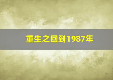 重生之回到1987年