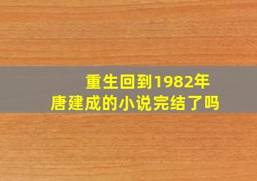 重生回到1982年唐建成的小说完结了吗