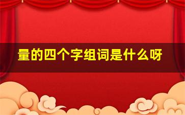 量的四个字组词是什么呀