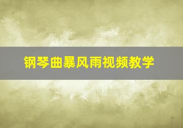 钢琴曲暴风雨视频教学